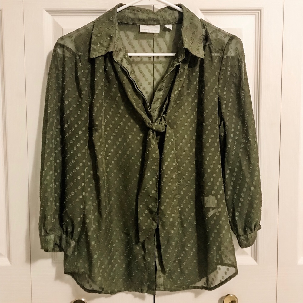 Sheer Hunter Green Blouse